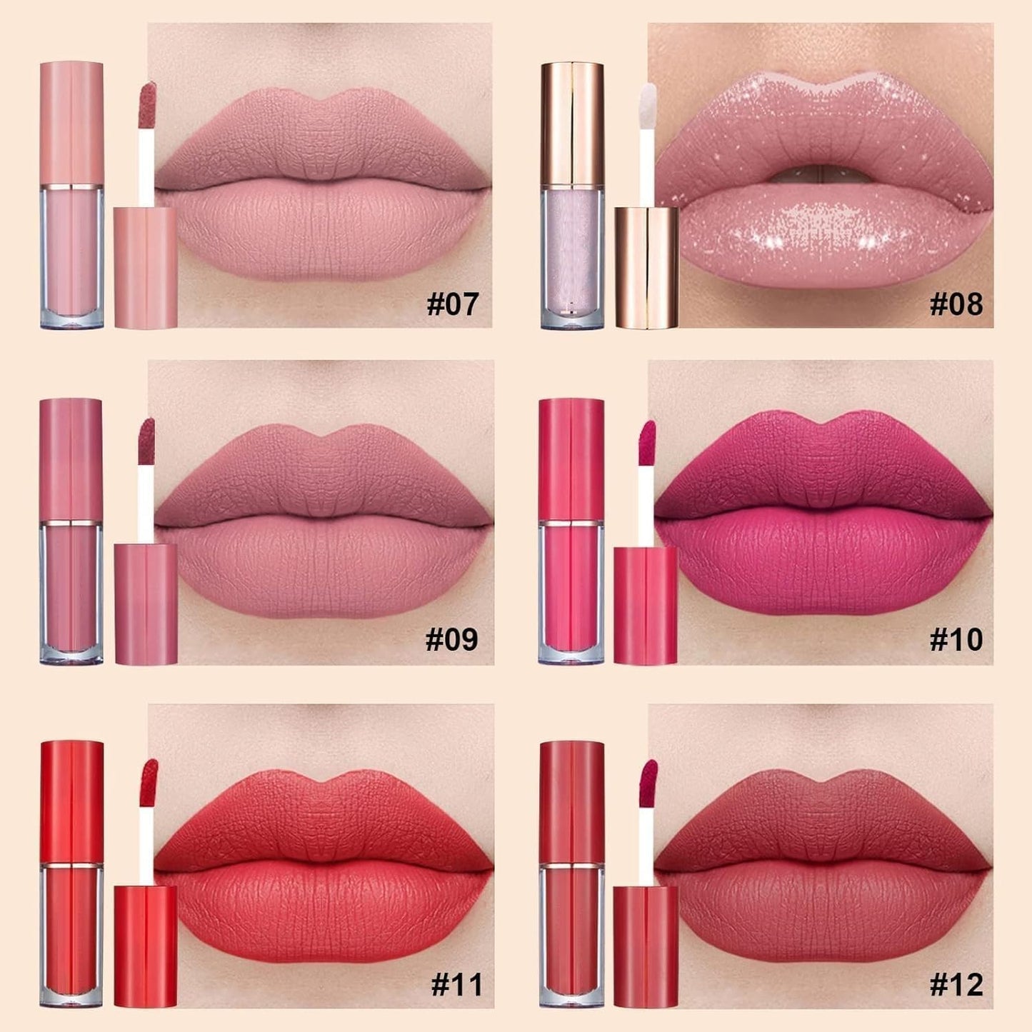 "Luxury 12-Piece Velvet Matte Lipstick Set – Perfectly Smooth & Smudge-Proof!"