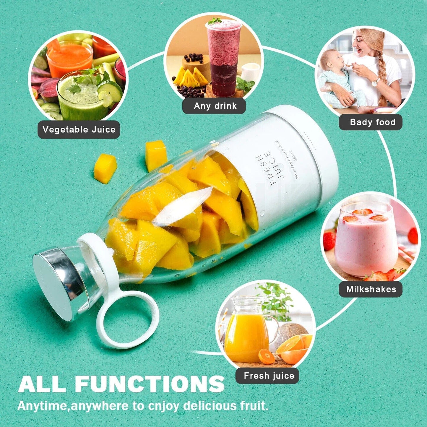 Portable Outdoor Travel Mini Juice Exactor Blender